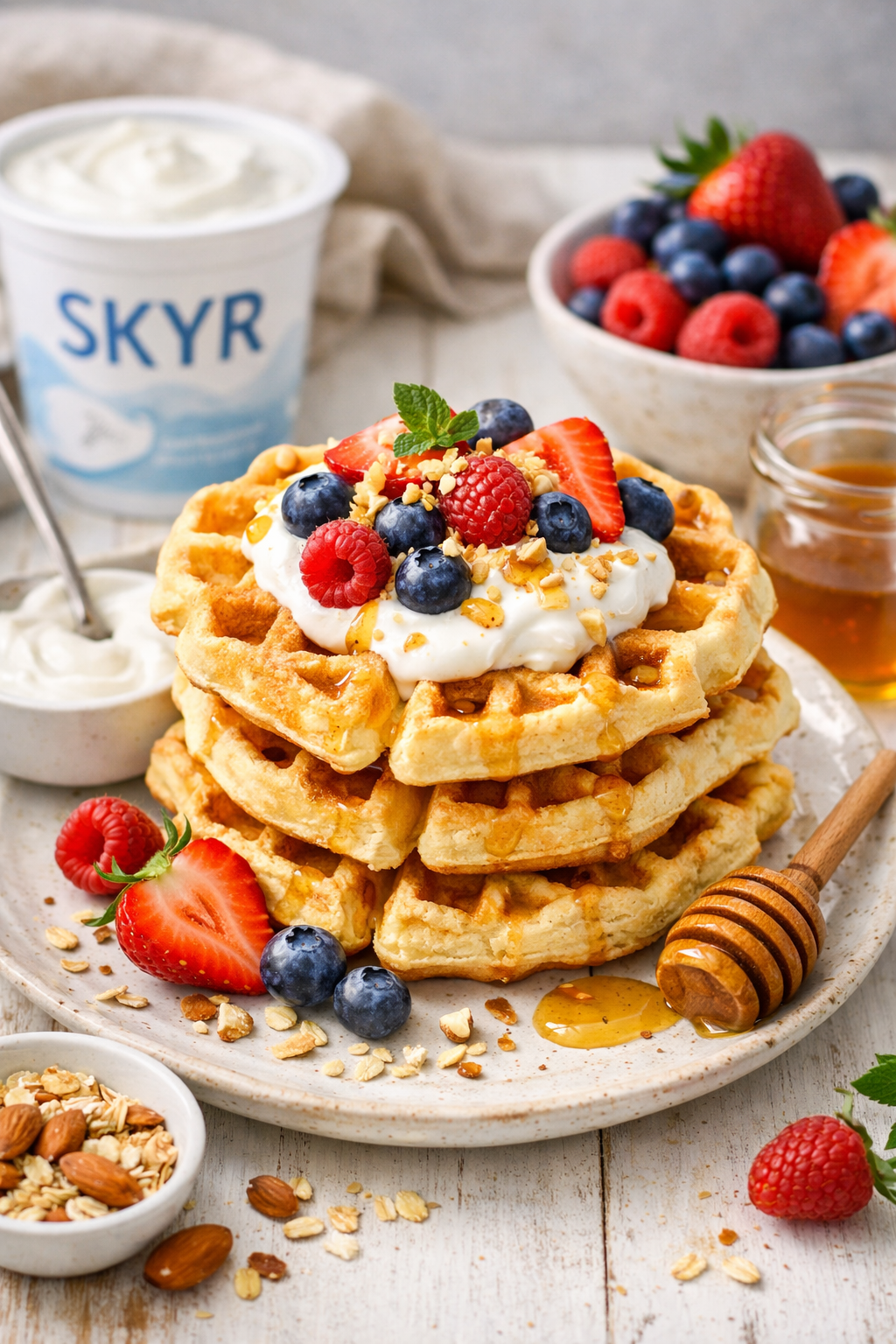 Proteinreiche Skyr Waffeln