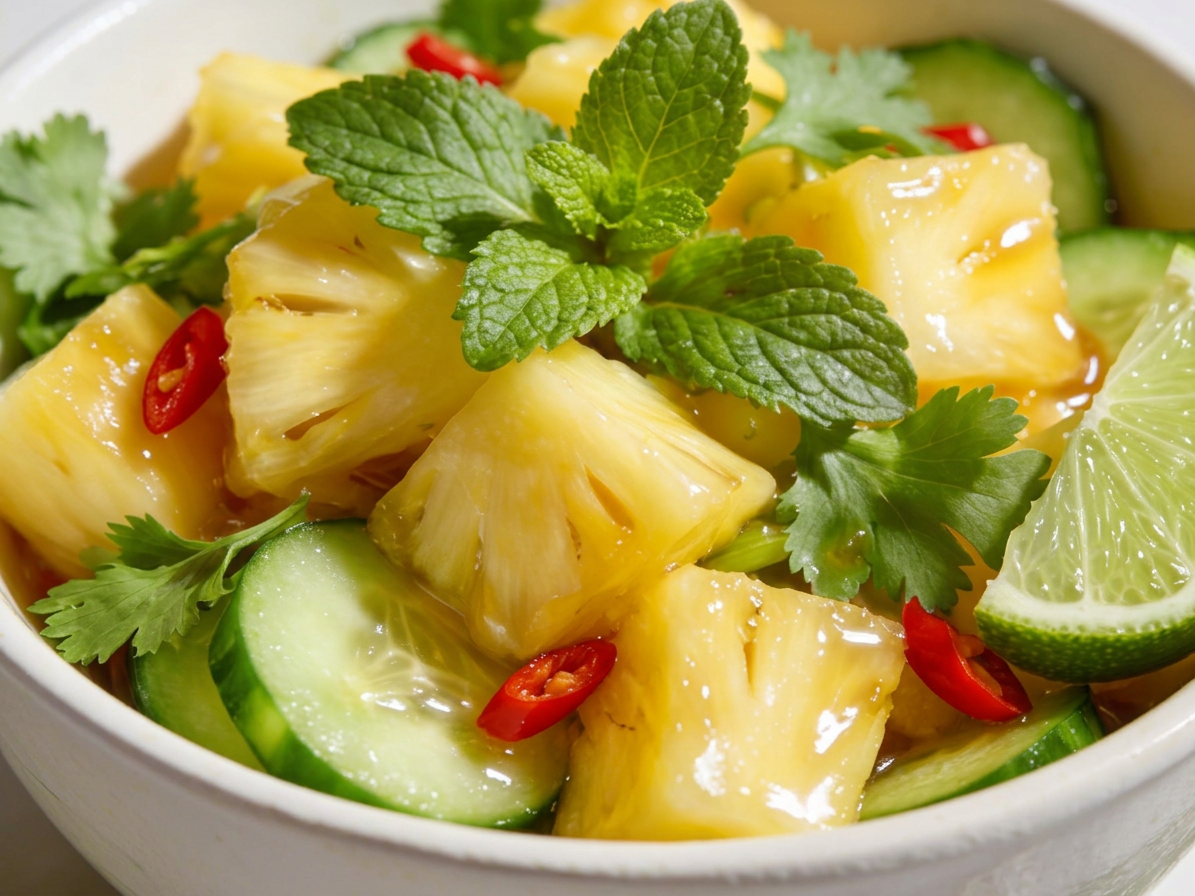 Tropische Erfrischung: Ananas-Gurke-Paradies-Salat