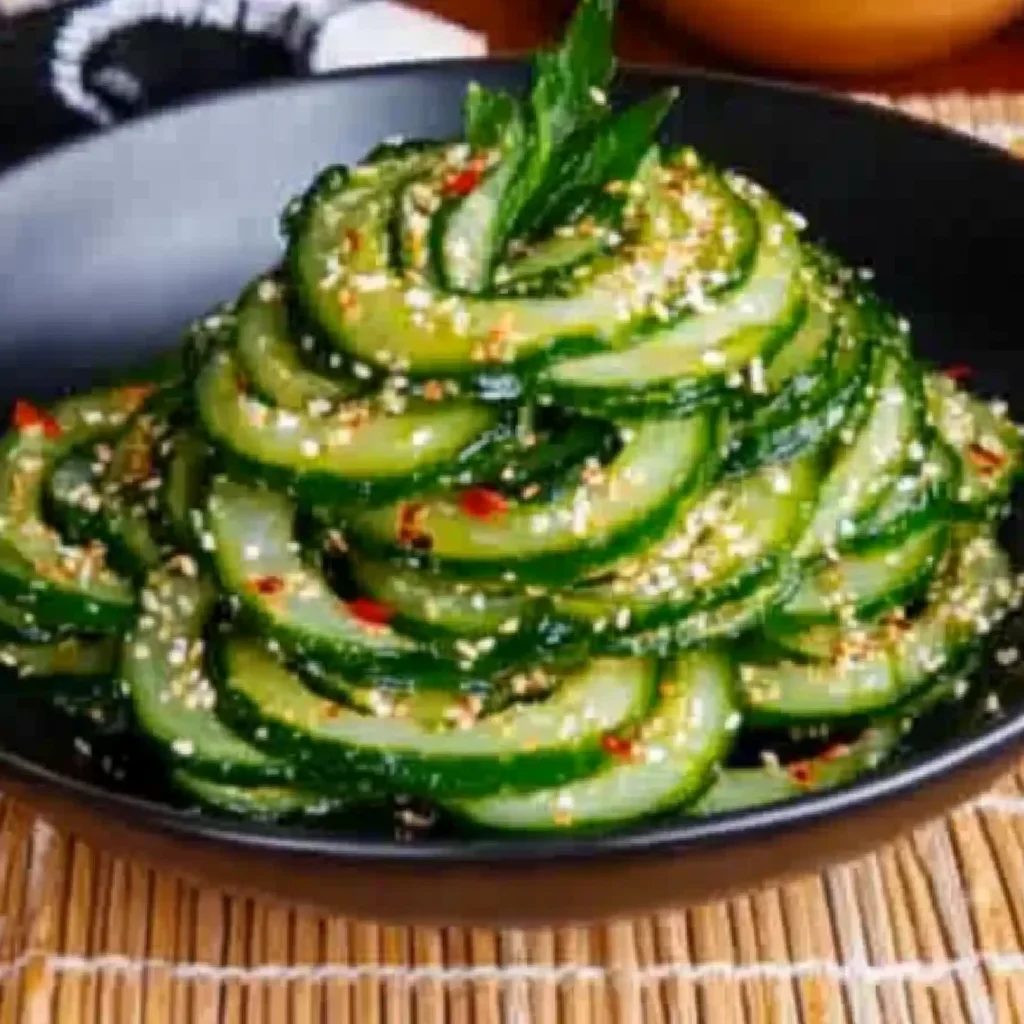 Asiatischer Gurkensalat Spirale