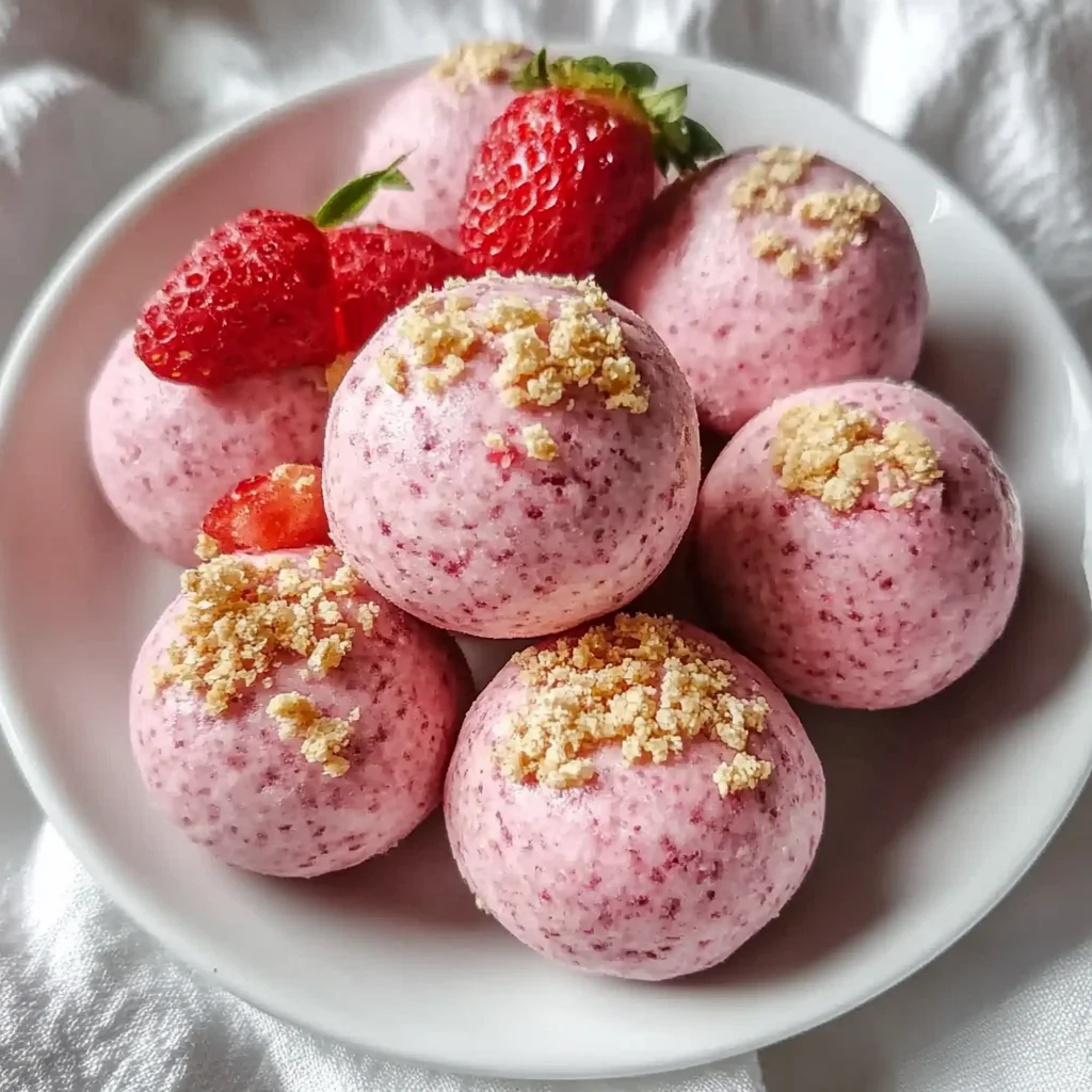Erdbeer-Käsekuchen-Proteinkugeln in 15 Minuten