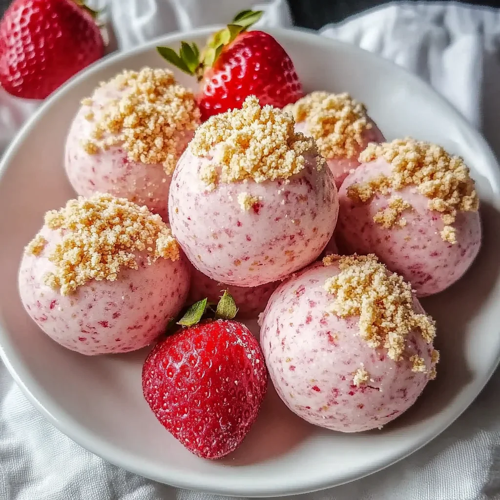Erdbeer-Käsekuchen-Proteinkugeln