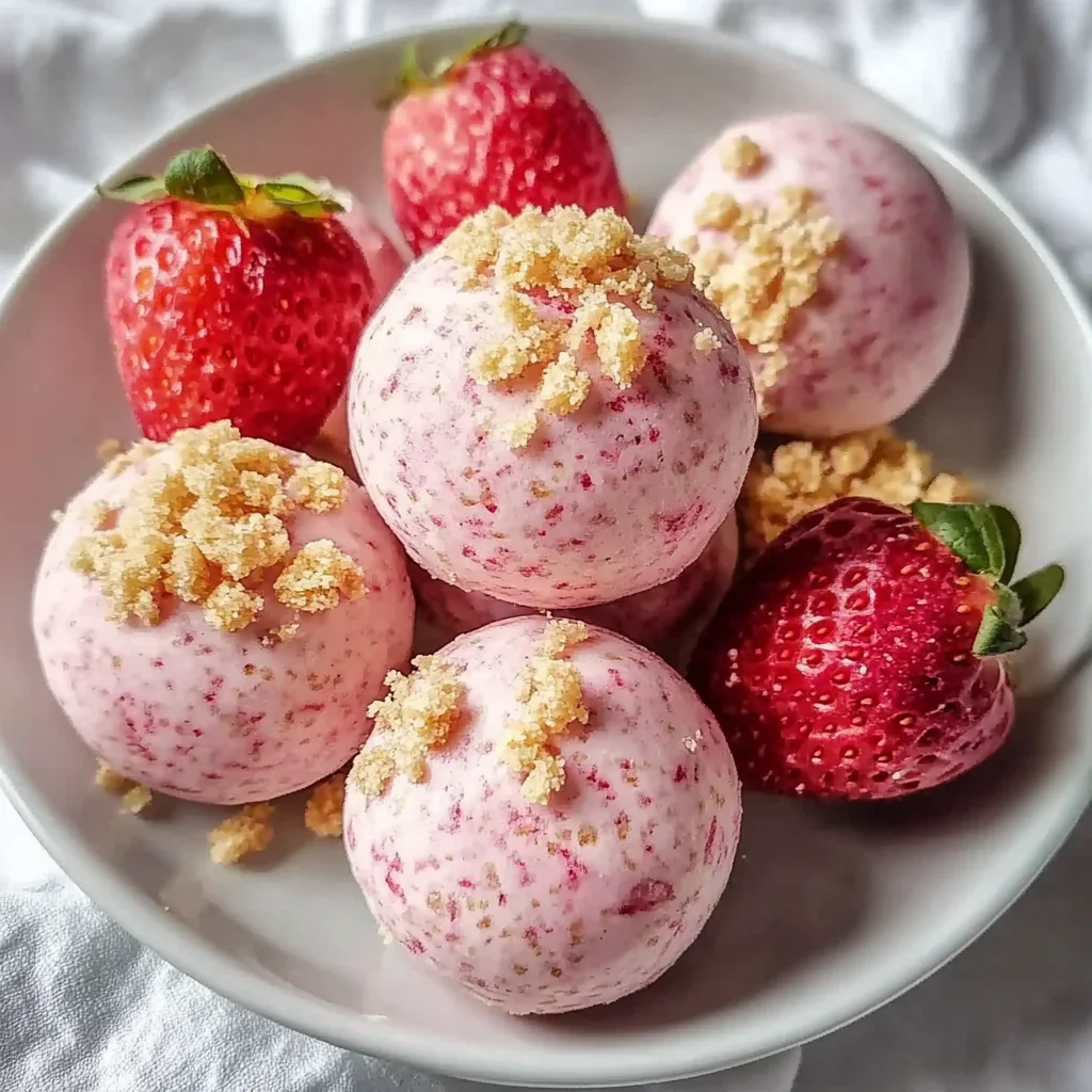 Erdbeer-Käsekuchen-Proteinkugeln
