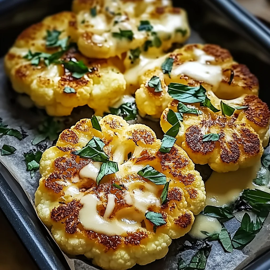 Gebackene Blumenkohlsteaks mit Mozzarella: Ein Genuss!