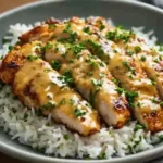 Honig Senf Hähnchen mit Reis