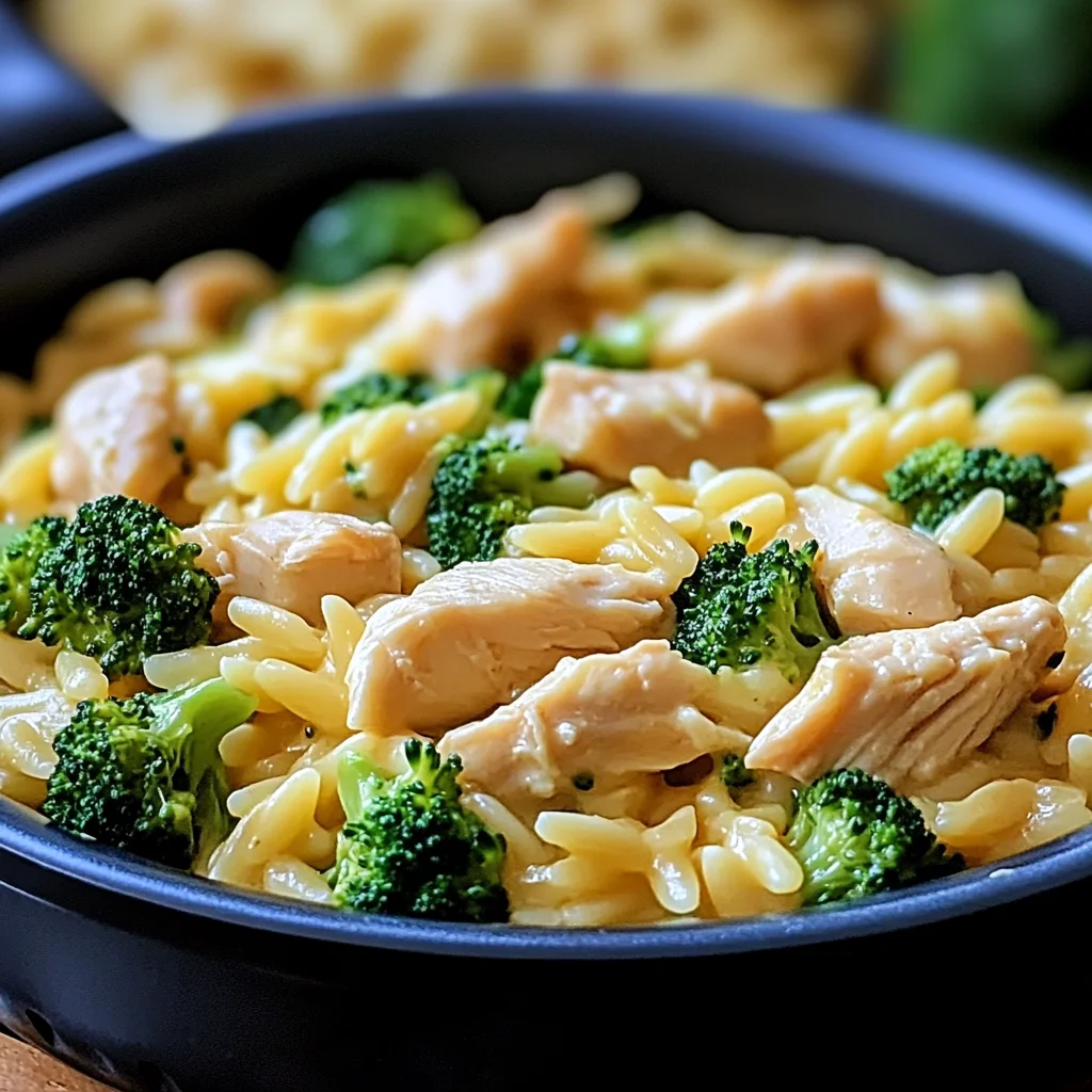 Käse-Hühnchen Brokkoli Orzo für gemütliche Abende