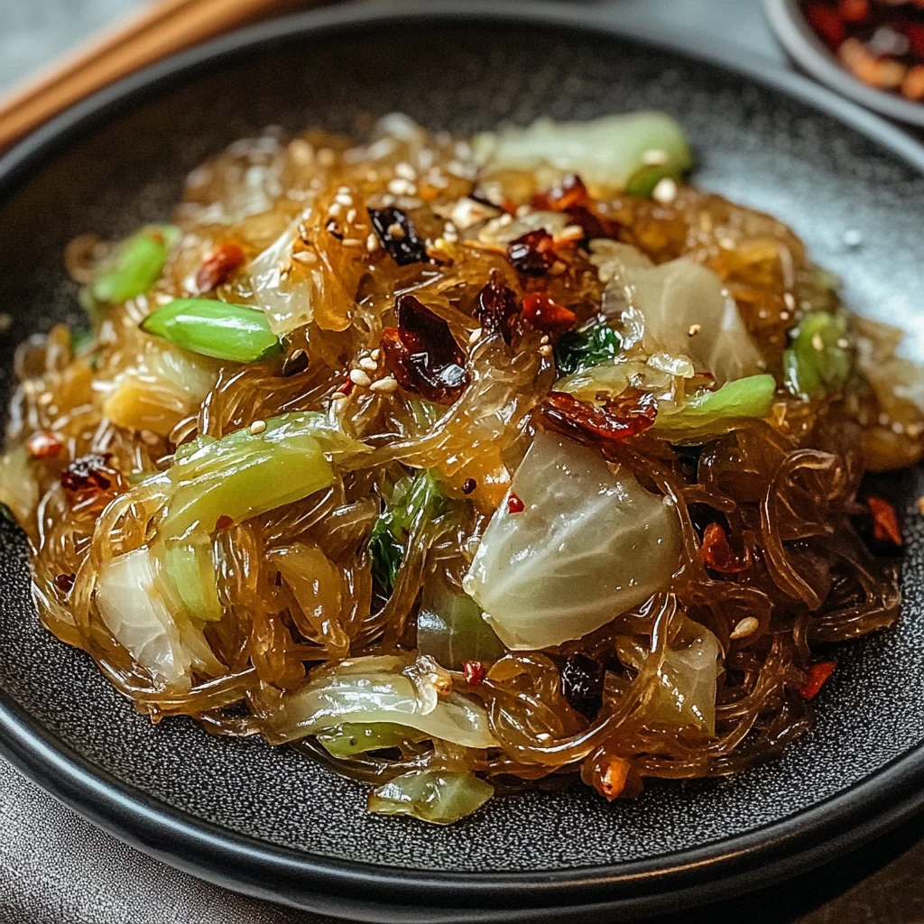 Schnelles Kohl Glasknudel Pfannengericht für Genussexperten