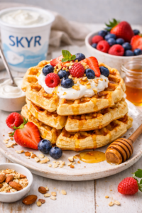 Proteinreiche Skyr Waffeln