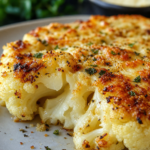 Ofen Blumenkohl Steaks: Knusprig mit Parmesan-Käsekruste