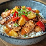 Ananas-Hähnchen mit Reis