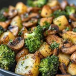 Brokkoli Kartoffel Pfanne mit Pilzen