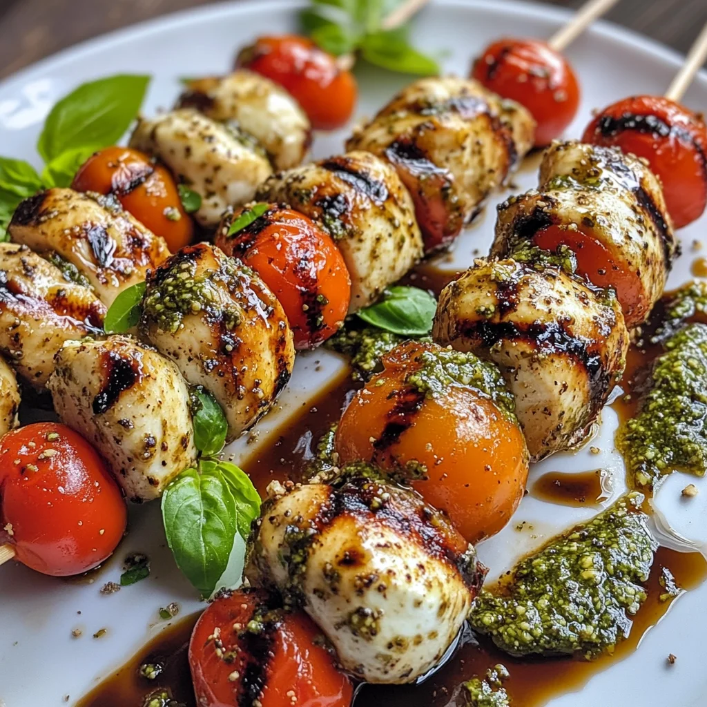 Caprese Hähnchen-Spieße für den perfekten Grillabend