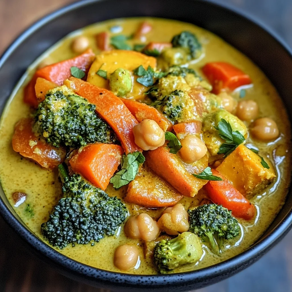 Cremiges Gemüse Curry mit Kichererbsen – Einfach & köstlich!