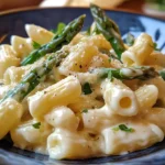 Frischkäse Pasta mit grünem Spargel
