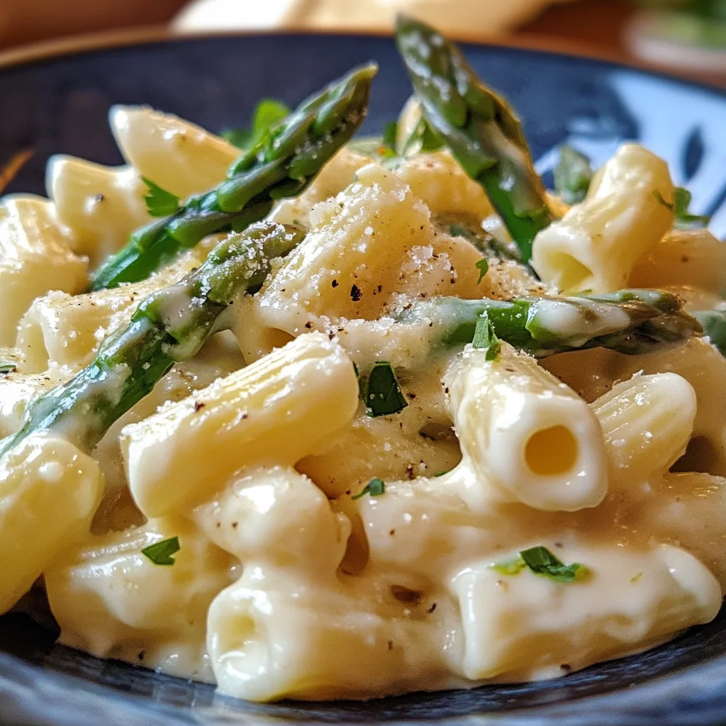 Frischkäse Pasta mit grünem Spargel