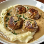 Hackbällchen in cremiger Sauce mit Kartoffelpüree