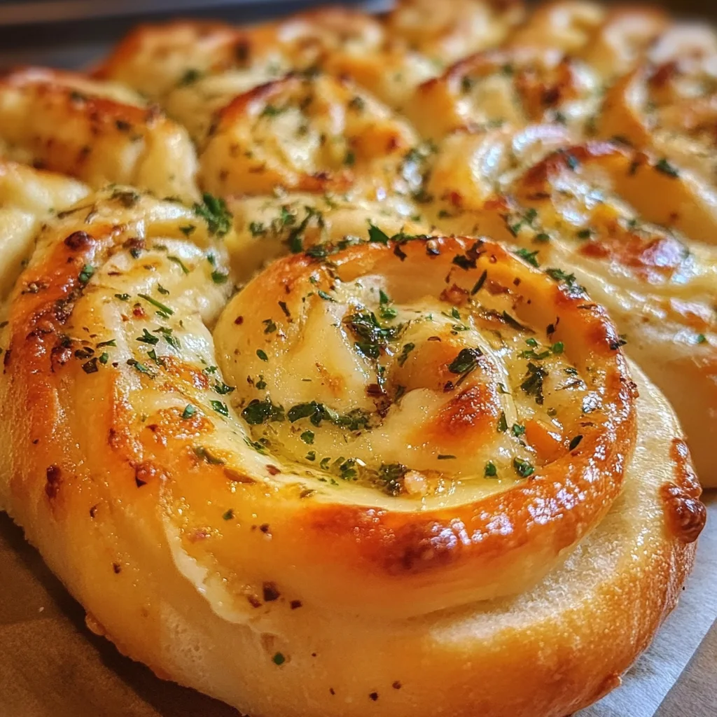 Herzhaftes Gezwirbeltes Knoblauch Kräuter Käse Brot Rezept