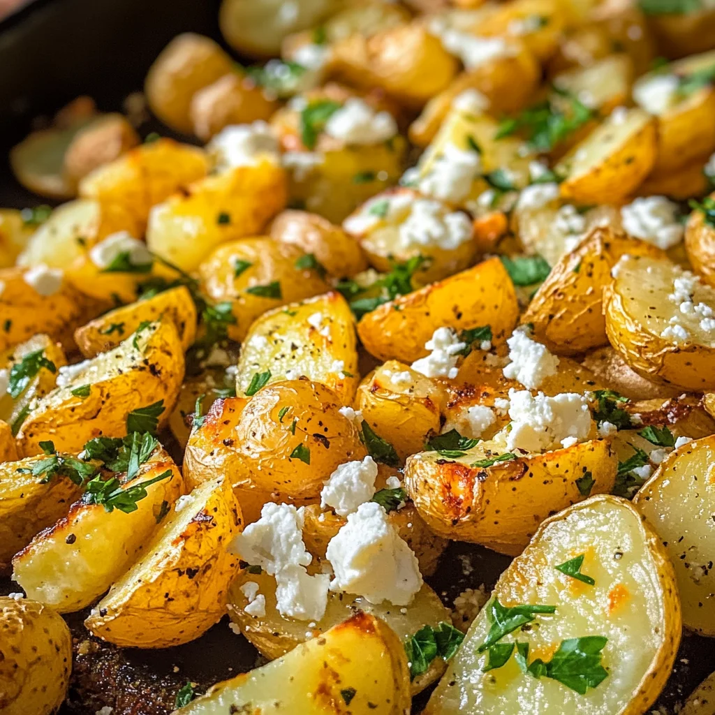 Knusprige Kartoffeln mit Feta und Knoblauch – Einfaches Rezept!