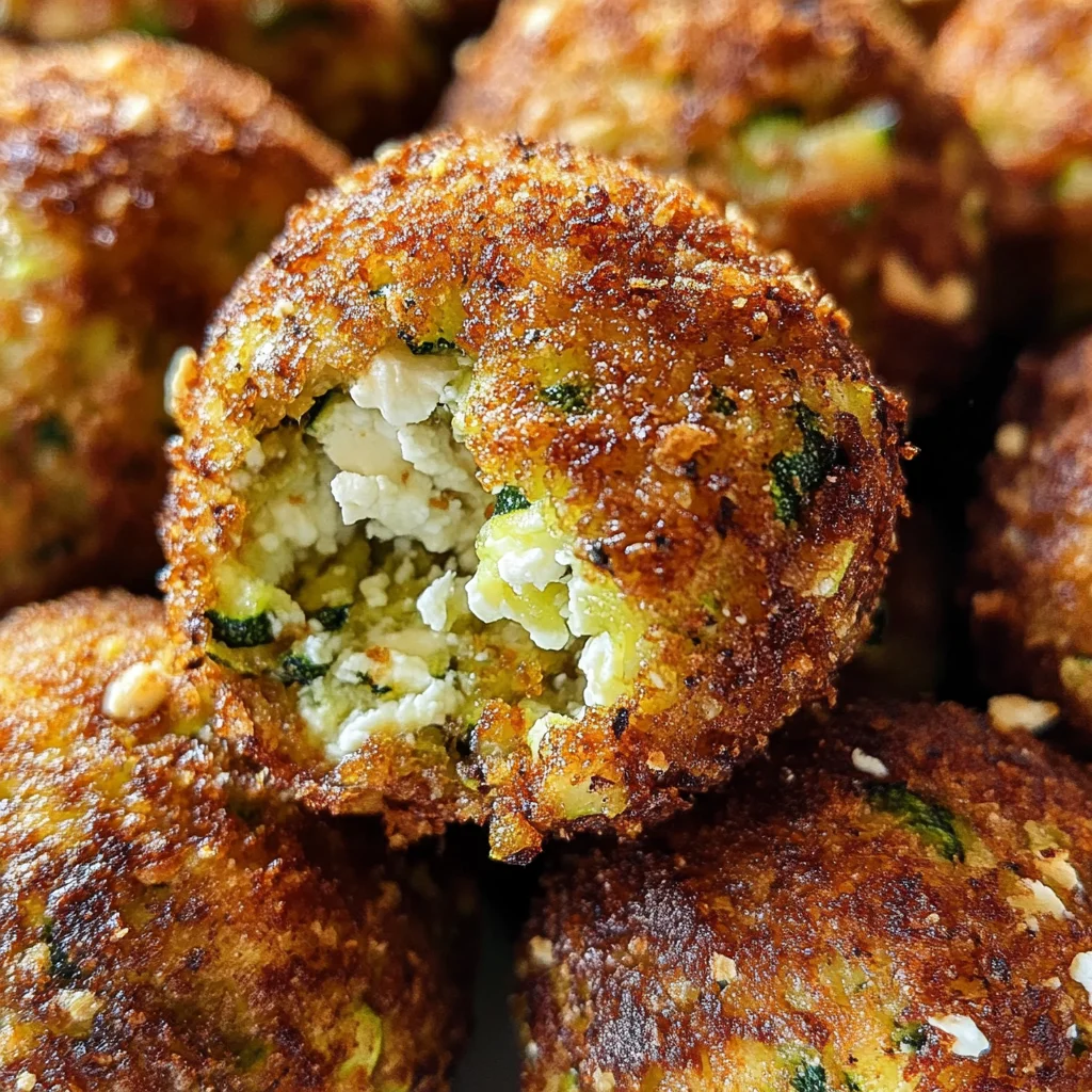 Knusprige Zucchini-Feta-Bällchen aus dem Ofen