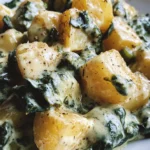 Leckere Spinatkartoffeln mit Käse-Sahne-Sauce Rezept