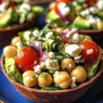 Mini Kichererbsen-Feta-Avocado-Salat für Partys genießen!
