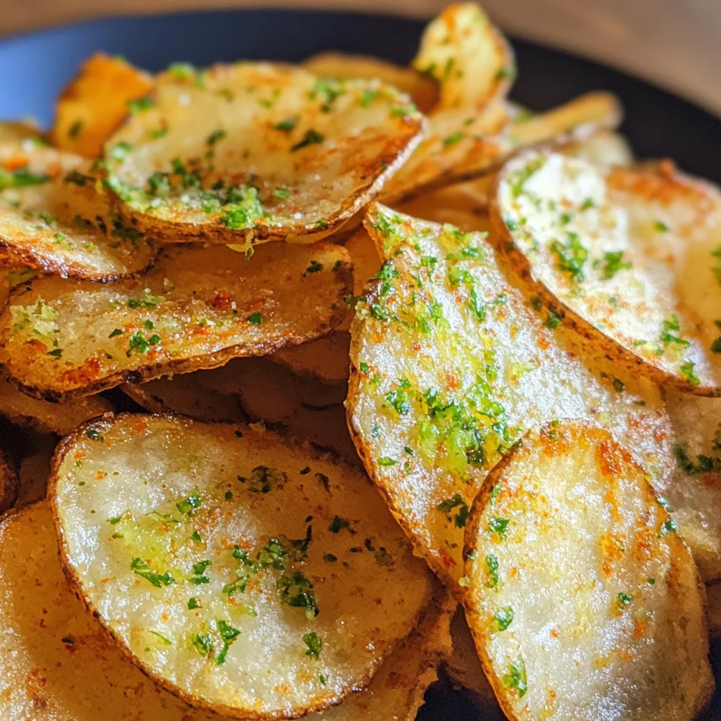 Scharfe Chili Limetten Chips aus der Heißluftfritteuse