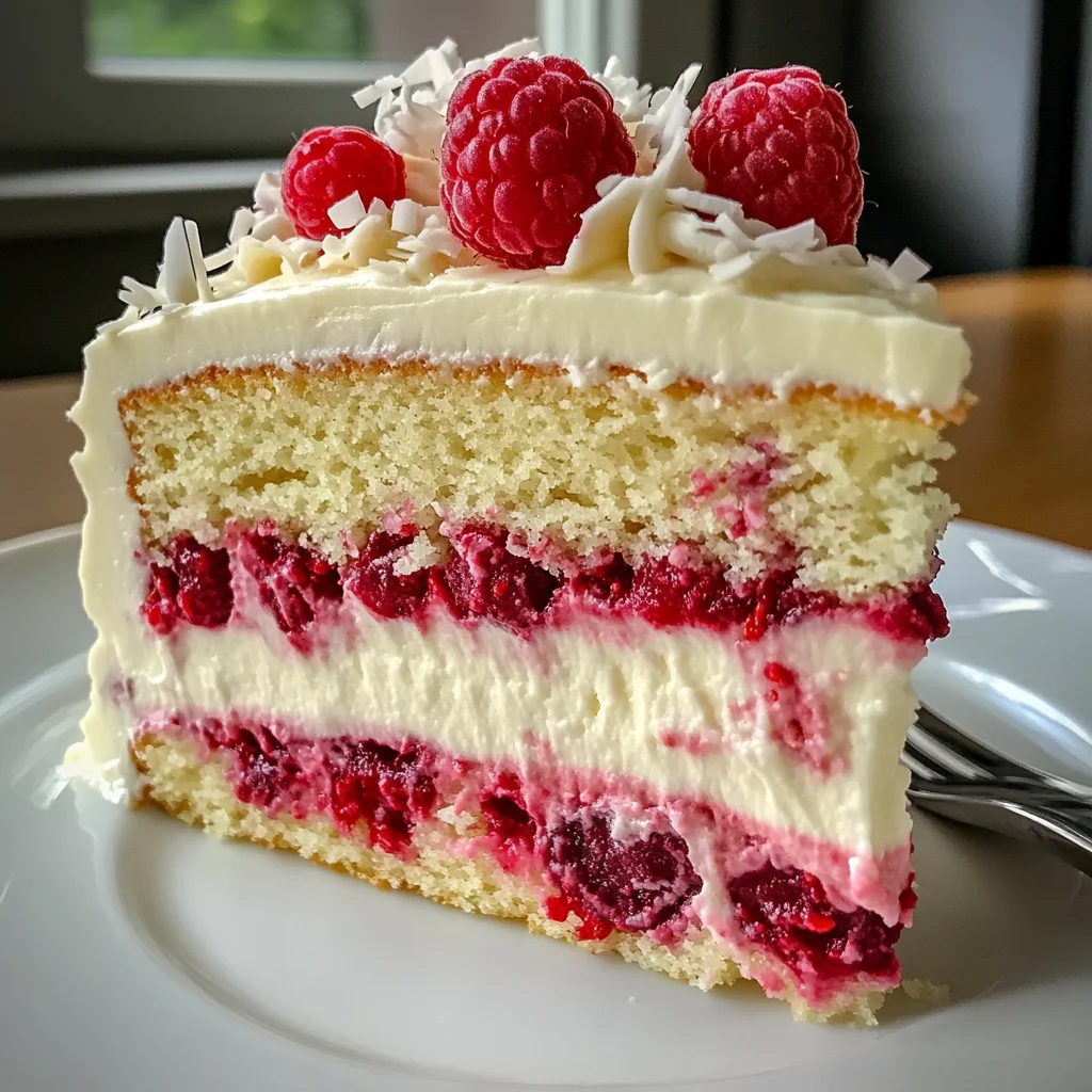 Weißer Schokoladen Himbeer Kuchen